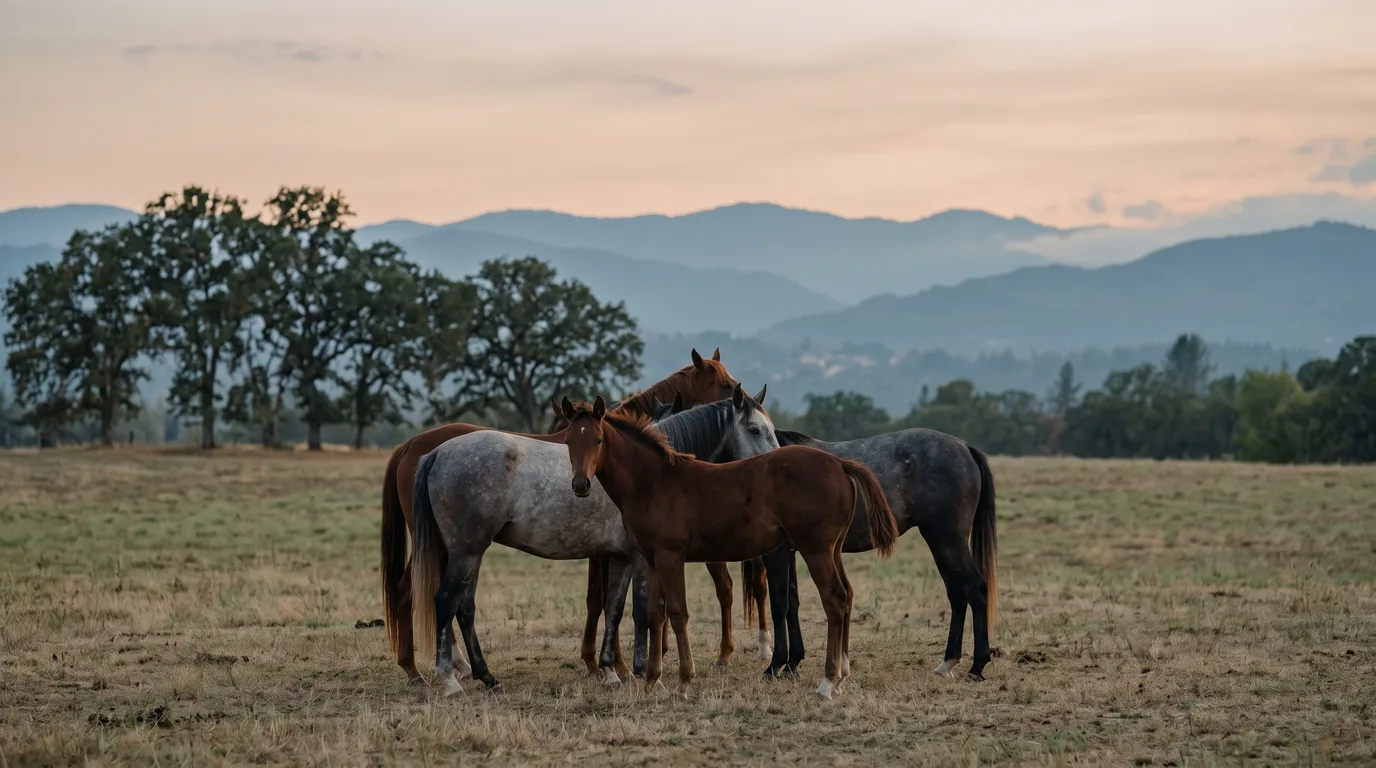 Chevaux en liberté, Poney Club de Richemont, Ain